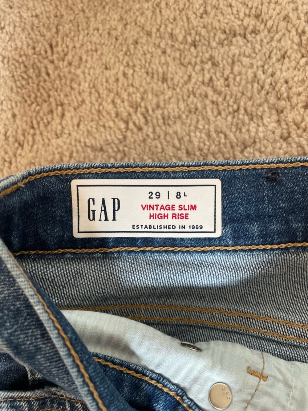 GAP Medium Blue Vintage Slim High Rise Jeans